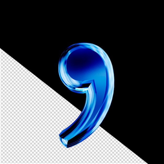 PSD symbole 3d bleu avec biseau