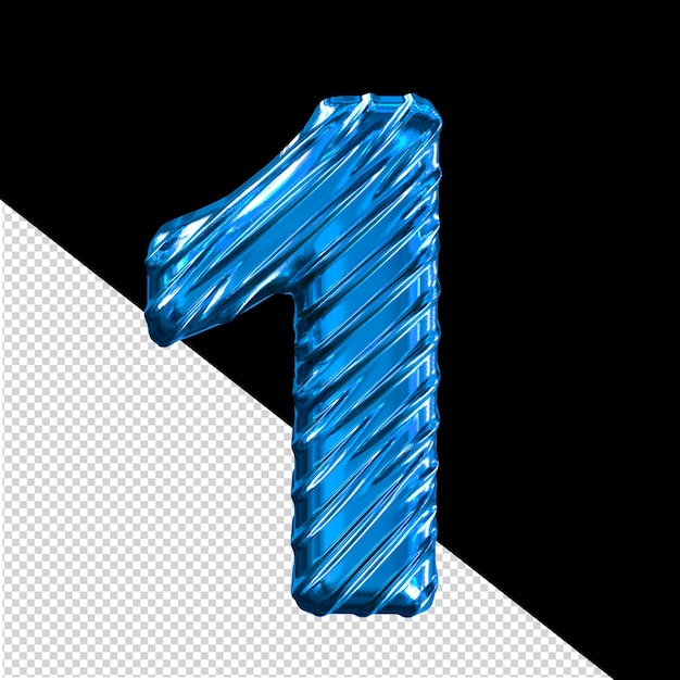 Symbole 3d Bleu Côtelé Numéro 1