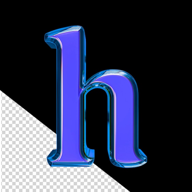 PSD symbole 3d bleu dans une lettre de cadre bleu h