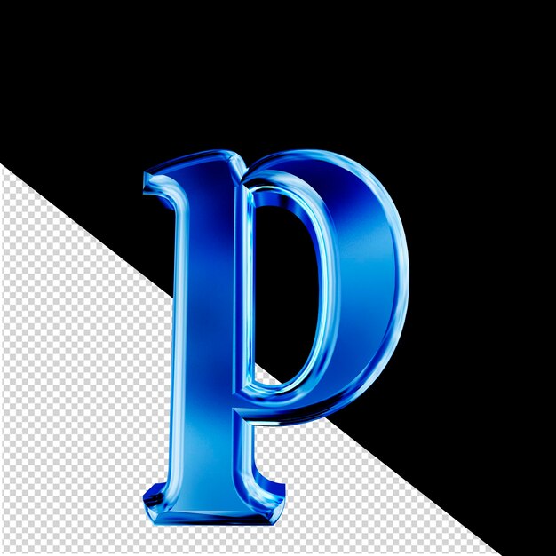 PSD symbole 3d bleu avec la lettre biseautée p