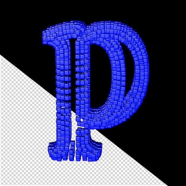 PSD symbole 3d composé de cubes bleus lettre p