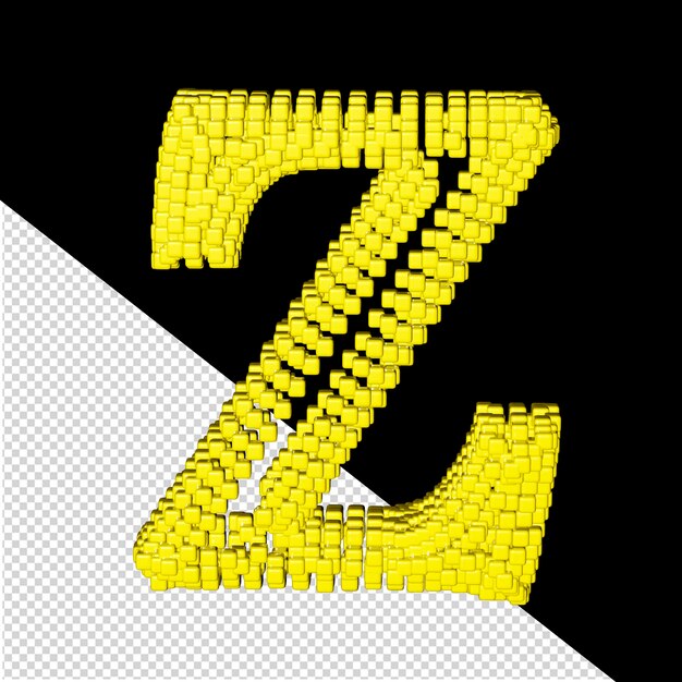 Symbole 3d Composé De Cubes Jaunes Lettre Z