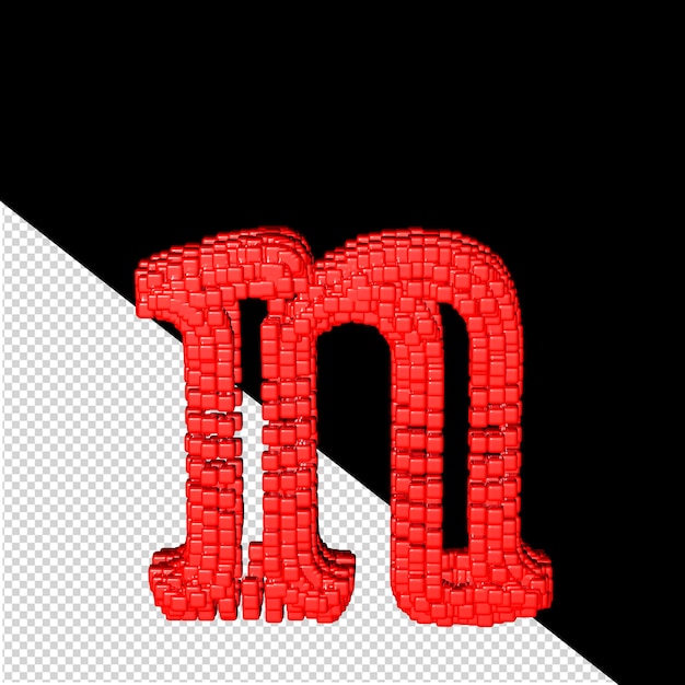 Symbole 3d Composé De Cubes Rouges Lettre N