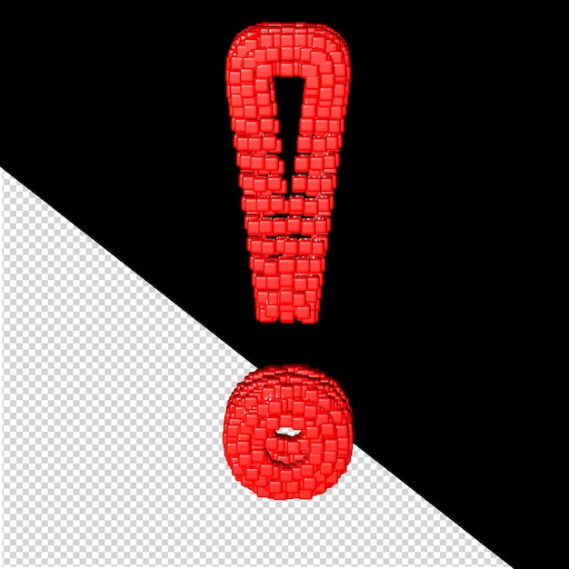 Symbole 3D composé de cubes rouges