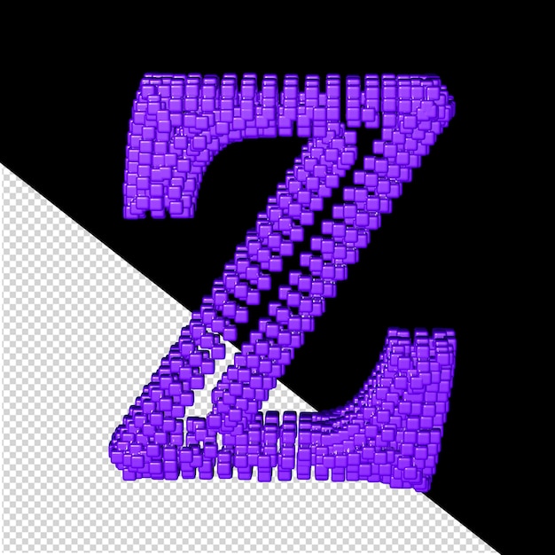 PSD symbole 3d composé de cubes violets lettre z