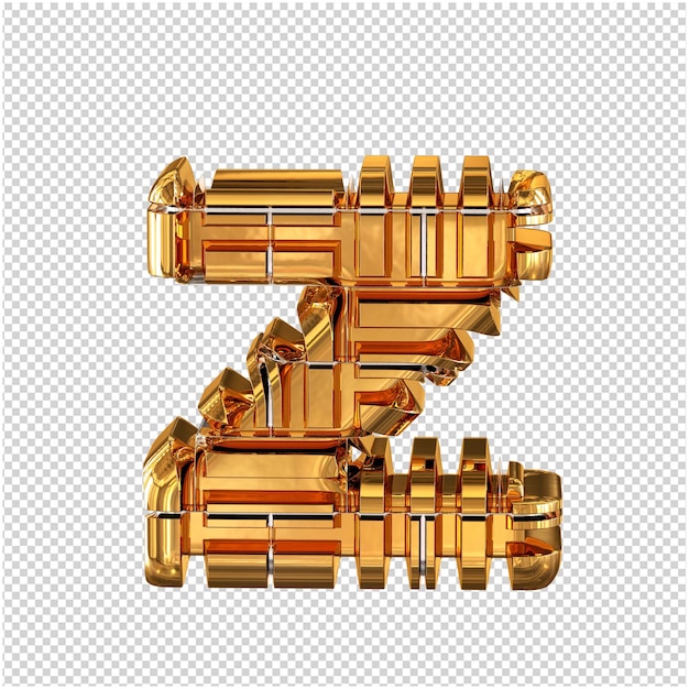 PSD symbole 3d composé de la lettre d'or transformée z