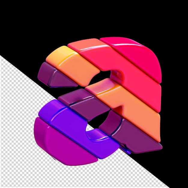 Symbole 3d couleur composé de blocs diagonaux lettre a