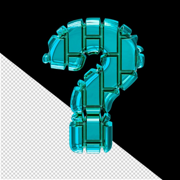 PSD symbole 3d fait de briques verticales turquoises