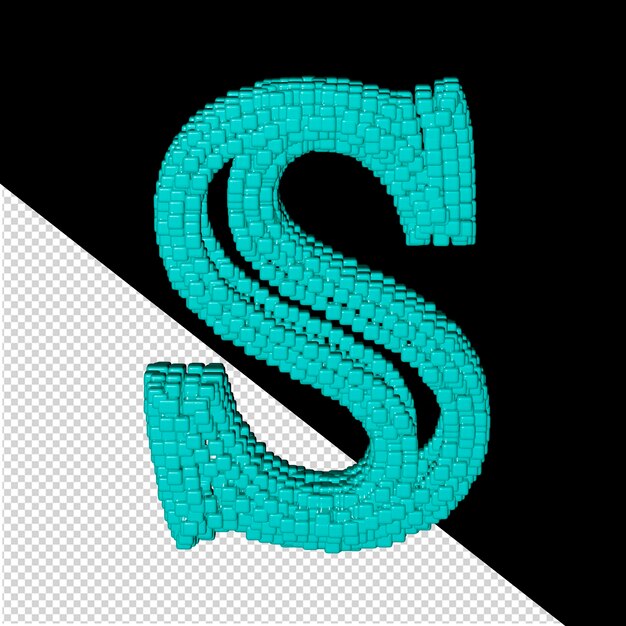 PSD symbole 3d fait de cubes de menthol lettre s