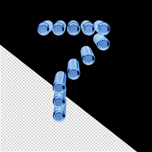 PSD symbole 3d fait de cylindres numéro 7