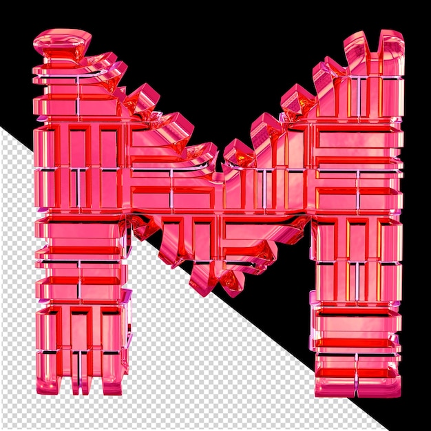 Symbole 3d Fait De La Lettre Rose Transformée M