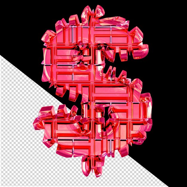 PSD symbole 3d fait de rose transformé