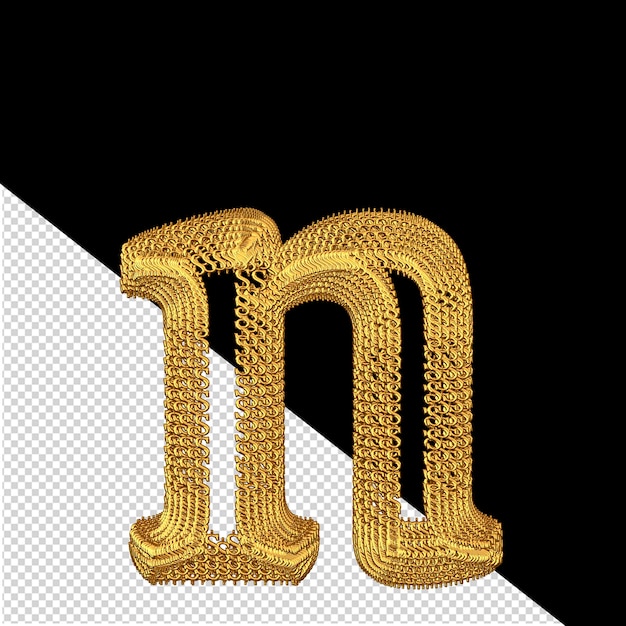 PSD symbole 3d fait de signes de dollar en or lettre n