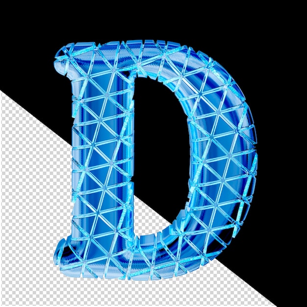 Symbole 3d De Glace Bleue Avec Des Sections Triangulaires Lettre D