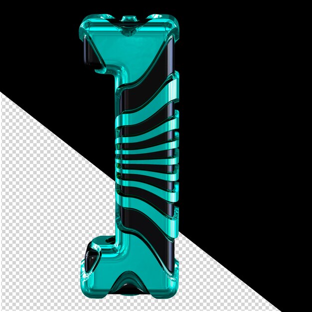 Symbole 3d Noir Avec Bretelles Turquoise