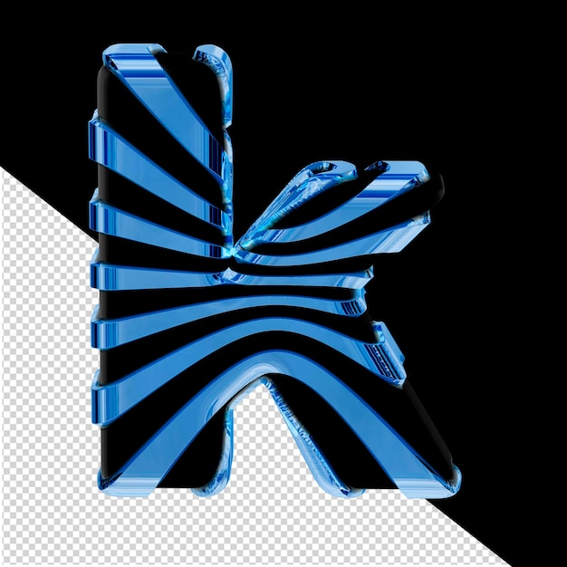 Symbole 3d Noir Avec Sangles De Glace Bleues Lettre K