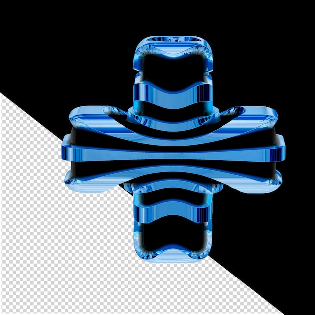 Symbole 3d Noir Avec Sangles De Glace Bleues