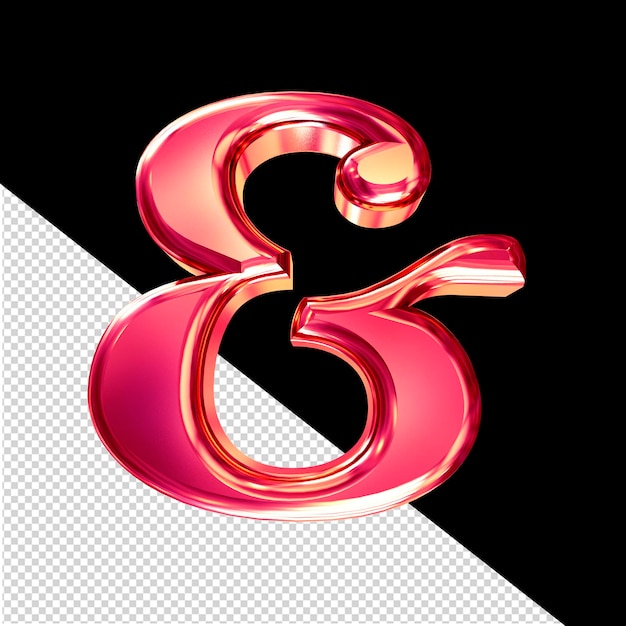 Symbole 3D rose avec biseau