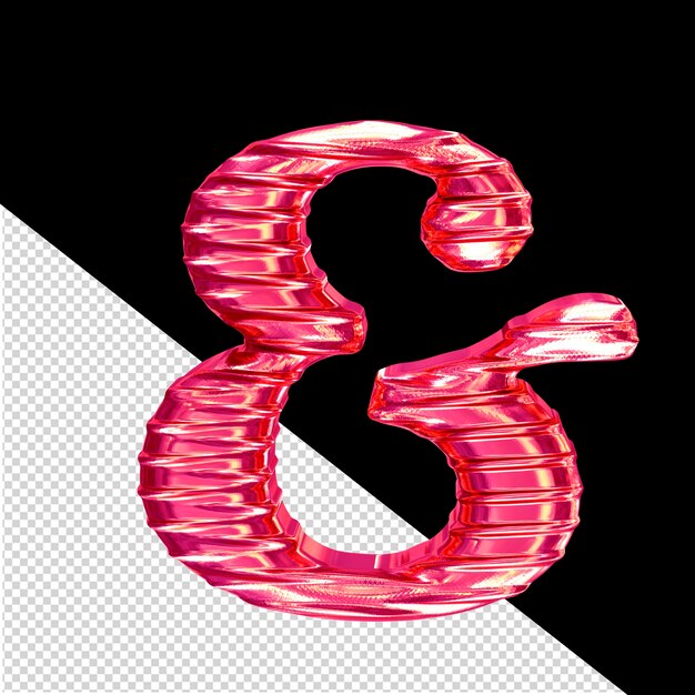 Symbole 3d rose cannelé