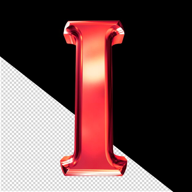 PSD symbole 3d rouge avec la lettre biseautée i