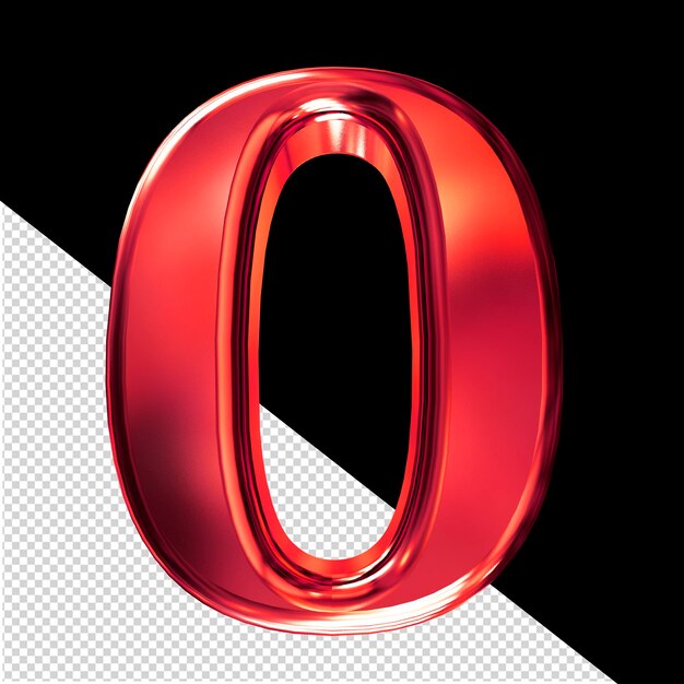 PSD symbole 3d rouge avec le numéro de biseau 0