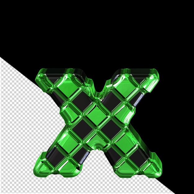 PSD symbole 3d vert composé de losanges lettre x