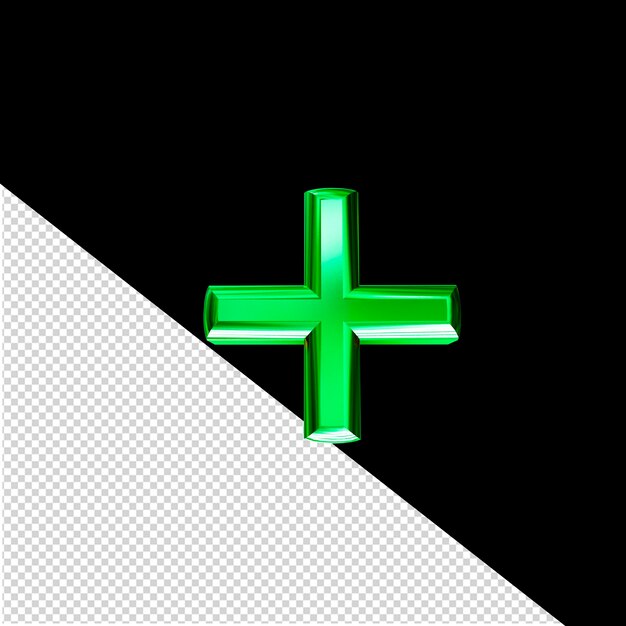 PSD symbole 3d vert avec coude