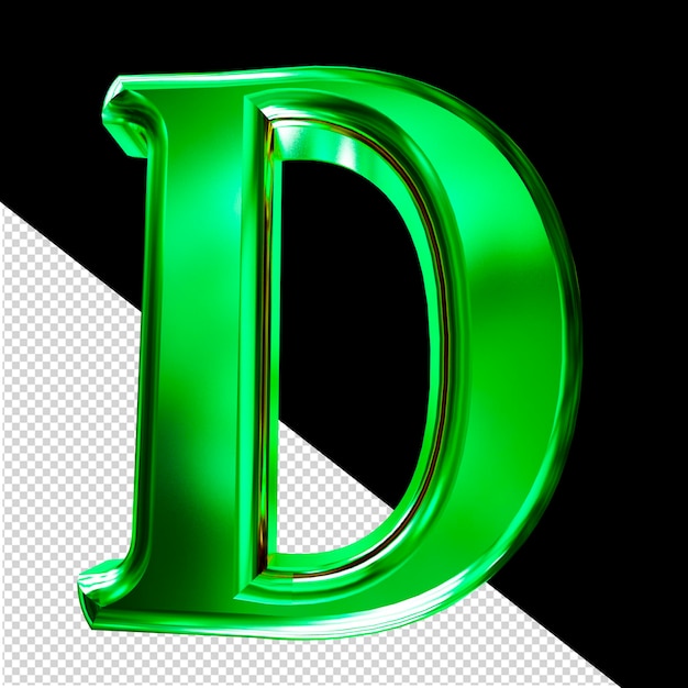 PSD symbole 3d vert avec la lettre biseautée d