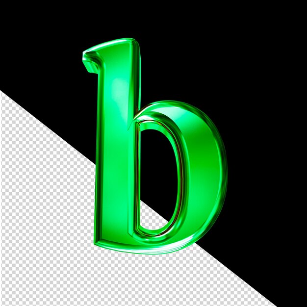 Symbole 3D vert avec la lettre concave b