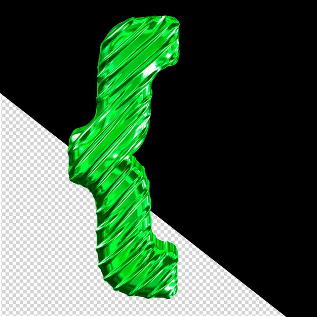 Symbole 3d Vert à Nervures