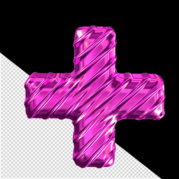 PSD symbole 3d violet côtelé