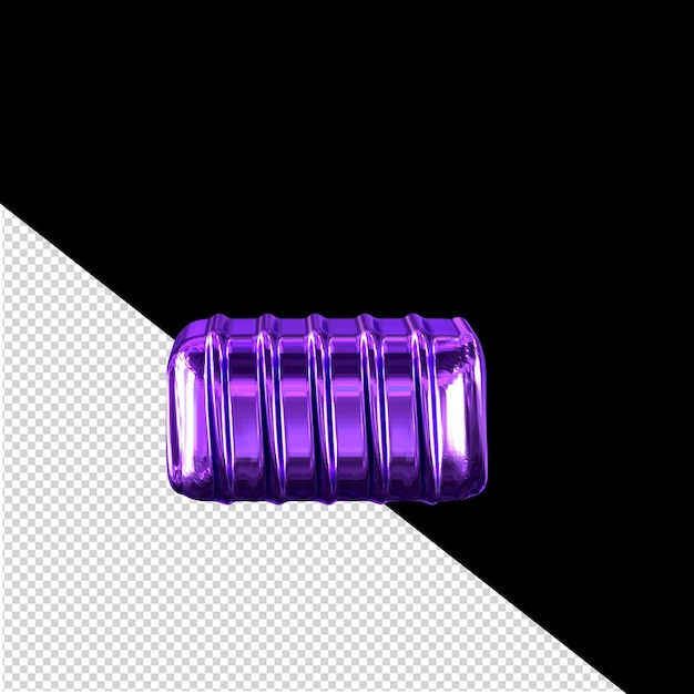 Symbole 3D violet avec des côtes verticales