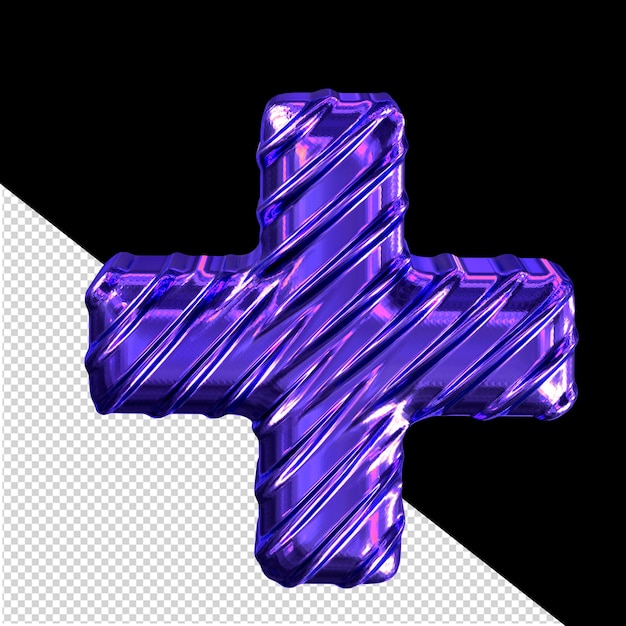 PSD symbole 3d violet foncé côtelé