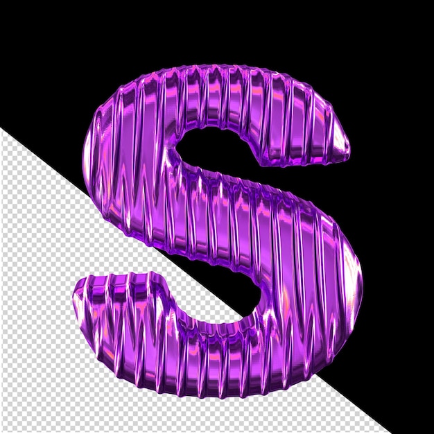 Symbole 3d Violet Avec Lettre S De Nervures Verticales