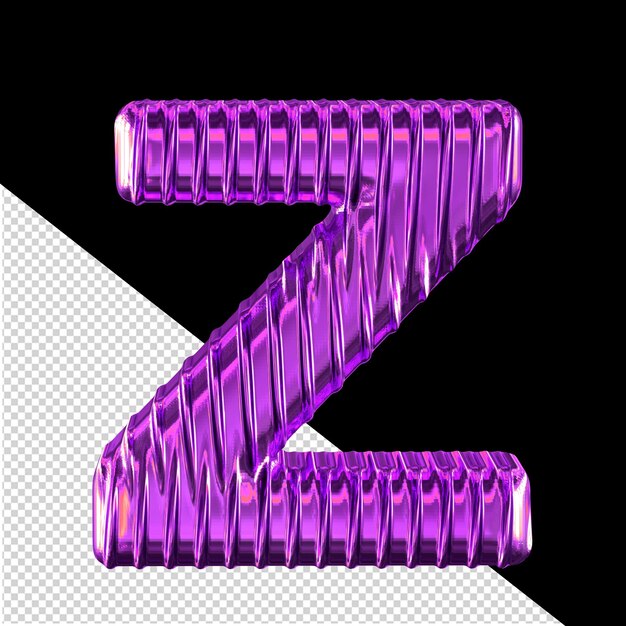 Symbole 3d Violet Avec Lettre Z De Nervures Verticales