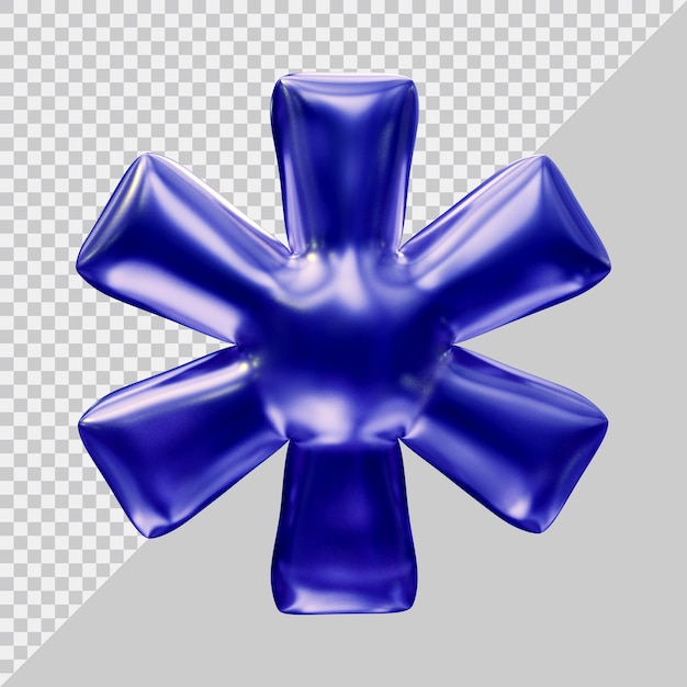 Symbole astérisque en rendu 3d