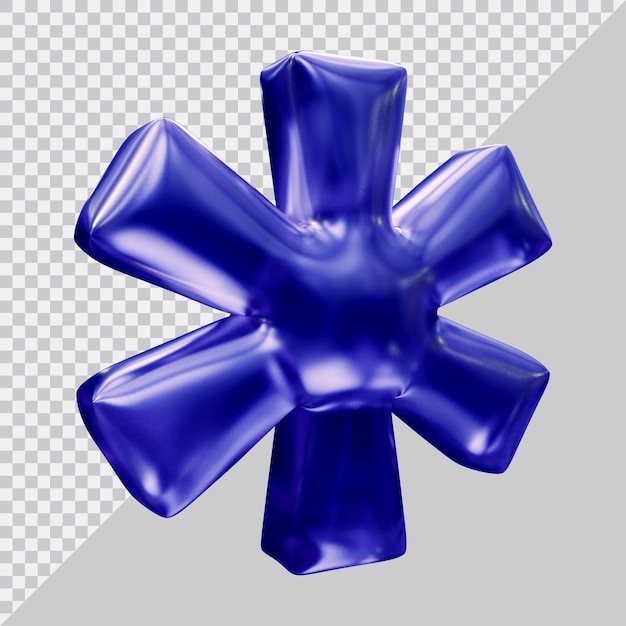 Symbole astérisque en rendu 3d