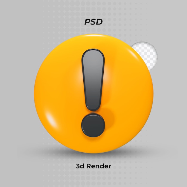 PSD symbole d'avertissement 3d