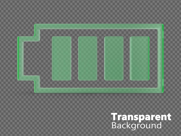 le symbole de la batterie sur fond transparent