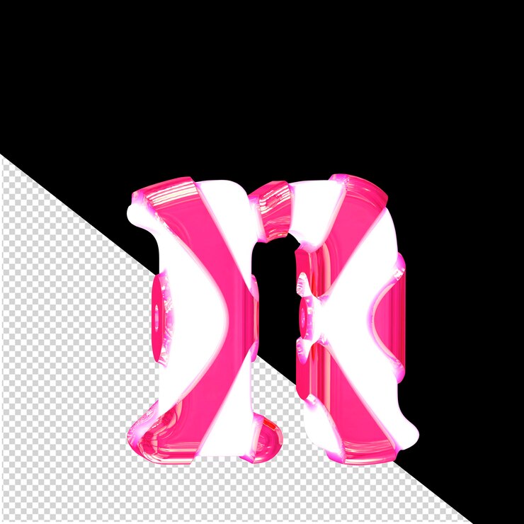 PSD symbole blanc rose avec des sangles épaisses lettre n