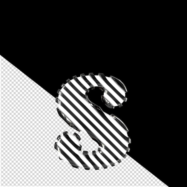 Symbole blanc avec des sangles diagonales noires ultra minces lettre s
