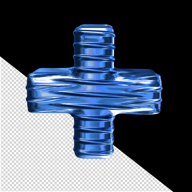 PSD symbole bleu en 3d avec des nervures horizontales