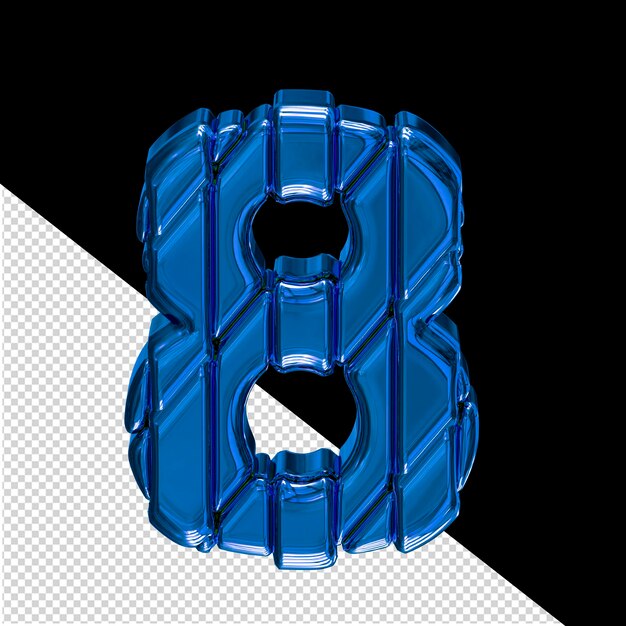 Symbole bleu dans un cadre numéro 8