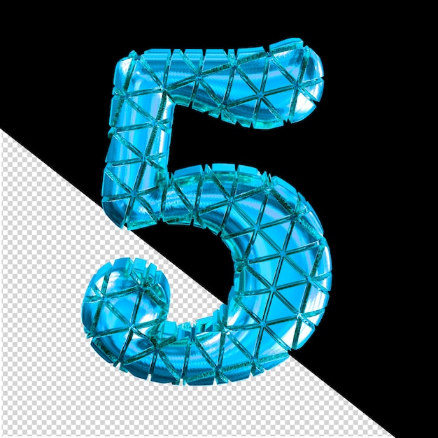 Symbole bleu avec encoches numéro 5