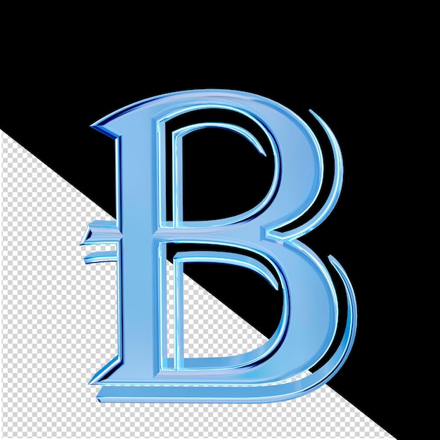 PSD symbole bleu glace lettre b