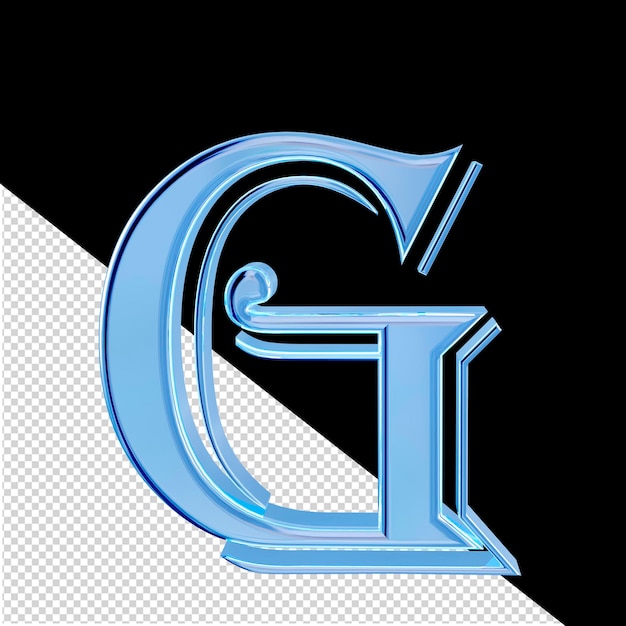 PSD symbole bleu glace lettre g