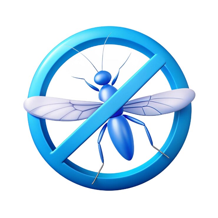 PSD un symbole bleu avec un insecte bleu dessus