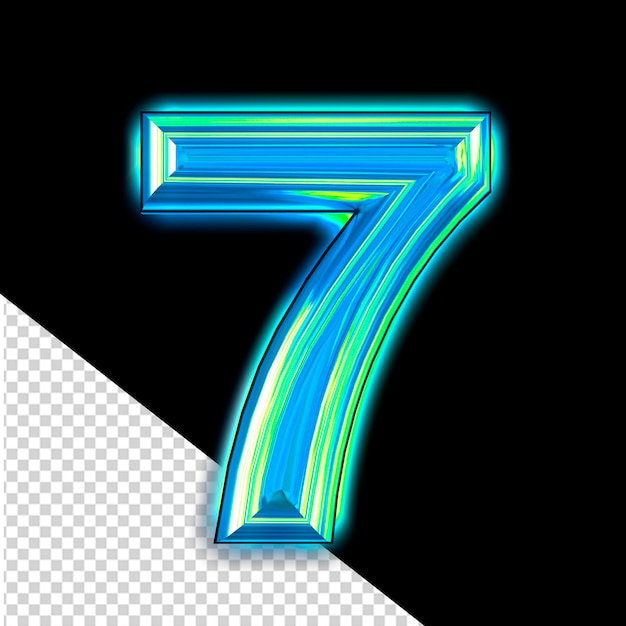 Symbole bleu avec numéro de lueur