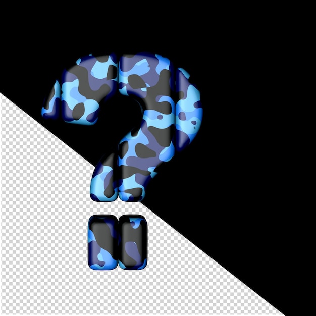 PSD symbole de blocs verticaux en camouflage bleu