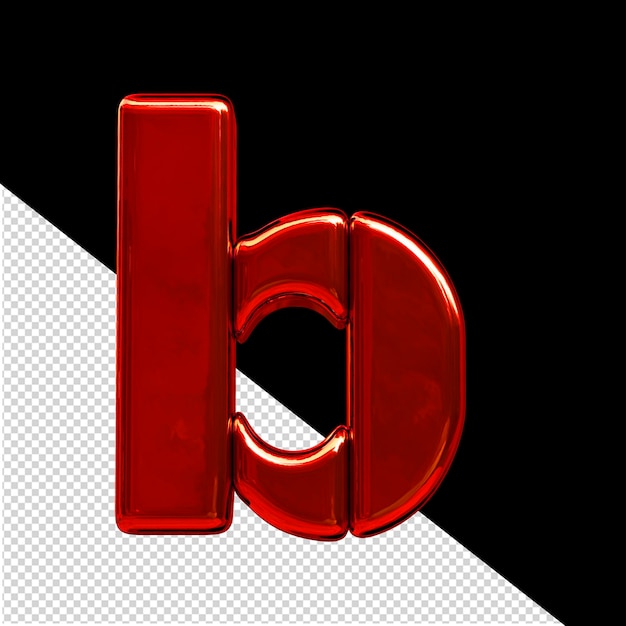 Symbole composé de blocs verticaux rouges lettre b
